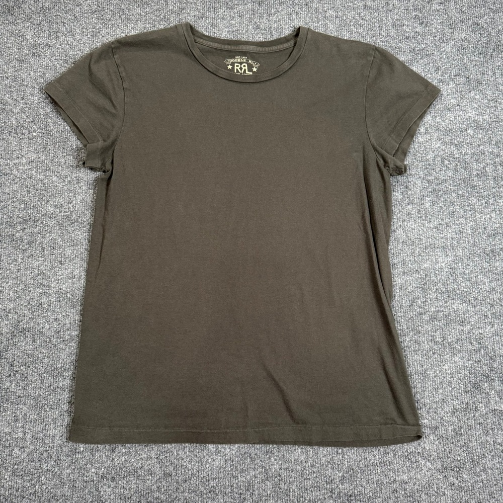 RRL Ralph Lauren Womens Cotton Jersey Short Sleeve T-Shirt Charcoal Grey Sz 3 L